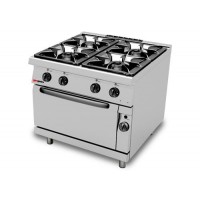 Газовая плита4xгорелки  + Газовая печь 2/1 GN  ggmgastro GHM999+GB21